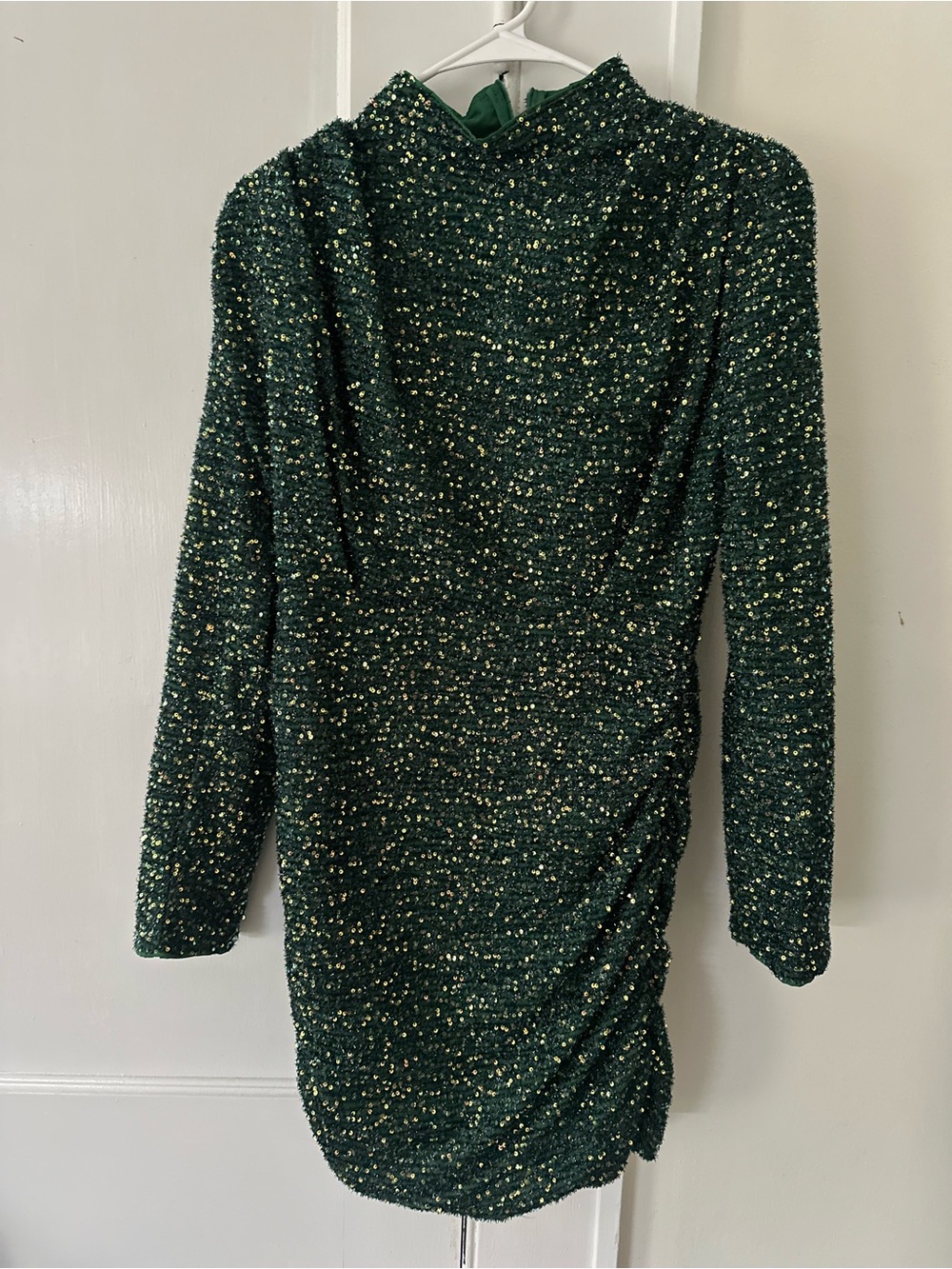 Sparkle sequin Green Long Sleeve Party Dress